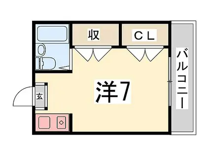 錦アトリオ(ワンルーム/3階)の間取り写真
