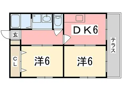 SISA溝口(2DK/2階)の間取り写真