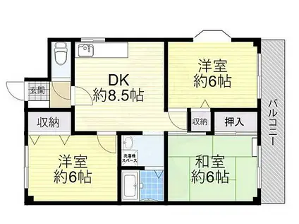 735柳ビル(3DK/3階)の間取り写真