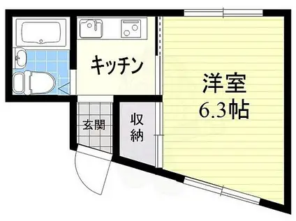 マルミマンション(1K/3階)の間取り写真