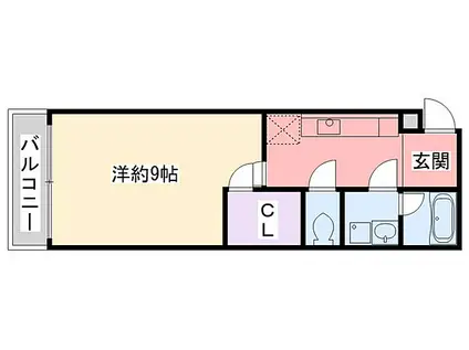 フジパレス夙川江上町(1K/2階)の間取り写真