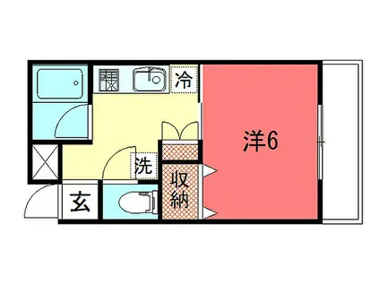 松見荘(1K/1階)の間取り写真