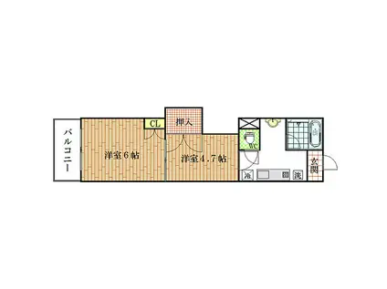 プレステ-ジ金沢(2K/8階)の間取り写真