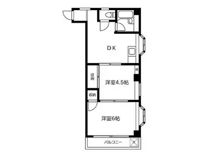 ファミール並木(2DK/2階)の間取り写真