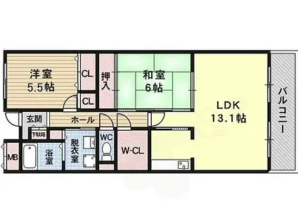 エクセレント(2LDK/3階)の間取り写真