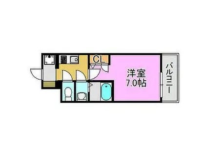 レーヴメゾン尼崎昭和通(1K/9階)の間取り写真