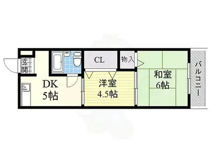 丸井ハイツ(2DK/1階)の間取り写真