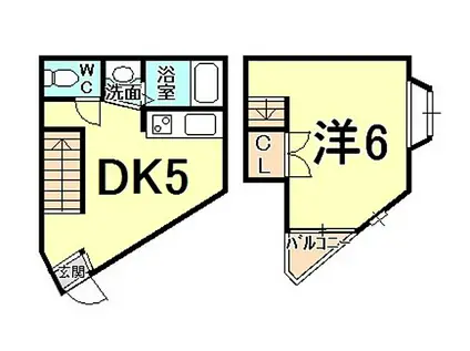 フラーリッシュ甲子園(1DK/1階)の間取り写真