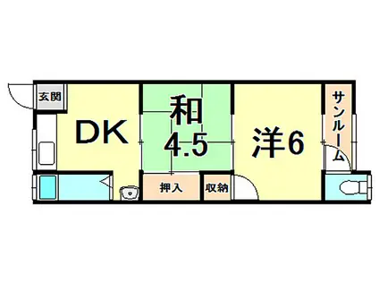 クリアハイツ西平(2DK/2階)の間取り写真