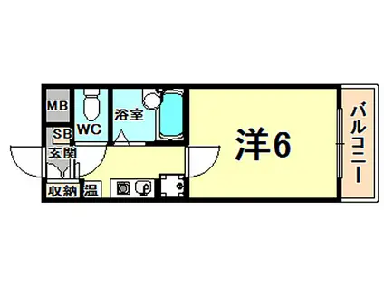 サンホームズ内山(1K/6階)の間取り写真