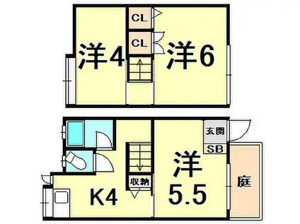 米田ハイツ(3K/1階)の間取り写真