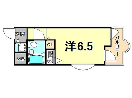 MIZUKI夙川(ワンルーム/2階)の間取り写真