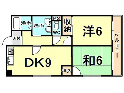 マンションOMOYA(2LDK/4階)の間取り写真