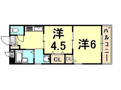 FM城ヶ堀(2K/5階)の間取り写真