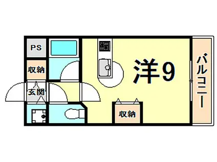 パラシオ北夙川(ワンルーム/3階)の間取り写真