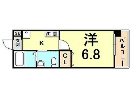 ダイドーメゾン阪神西宮駅前(1K/9階)の間取り写真