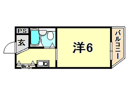 シェルプール弐番館(ワンルーム/3階)の間取り写真