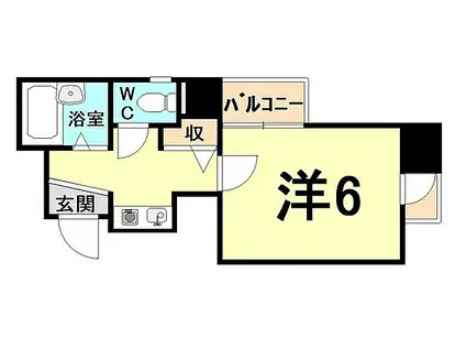 ユニテック甲子園(1K/2階)の間取り写真
