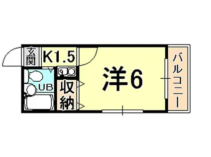 阪本ハイツ(1K/2階)の間取り写真