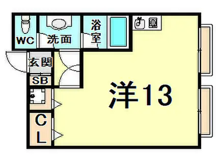 VILLE3110甲子園(ワンルーム/2階)の間取り写真