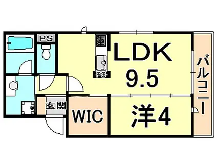 COURGE(1LDK/1階)の間取り写真