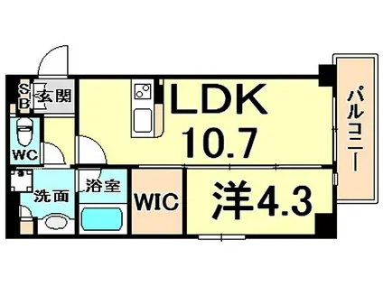 CASA甲子園口I(1LDK/2階)の間取り写真