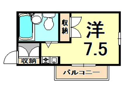 レッドサンイケヤⅢ(ワンルーム/3階)の間取り写真