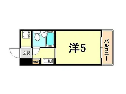 カサベラ岡本(ワンルーム/3階)の間取り写真