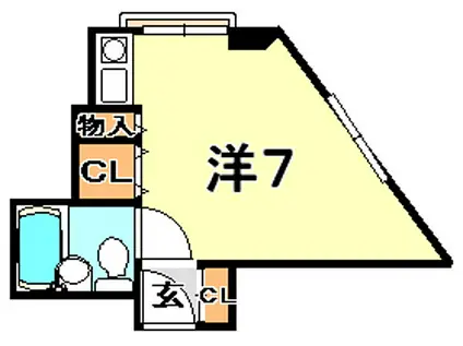 アルカディア六甲(ワンルーム/2階)の間取り写真