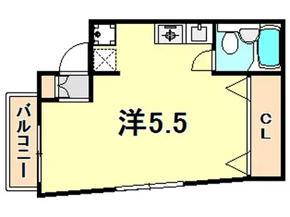 グリーン本山(ワンルーム/2階)の間取り写真