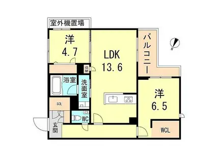 シャーメゾン マーリエIII(2LDK/2階)の間取り写真