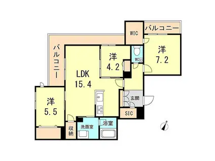 シャーメゾン マーリエIII(3LDK/3階)の間取り写真