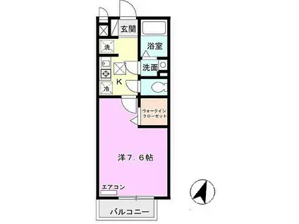 セジュール西岡本(1K/1階)の間取り写真