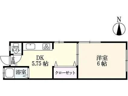 大丸アパート(1DK/1階)の間取り写真