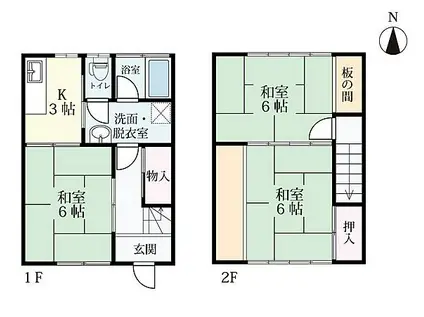 シャトー小出(3K/1階)の間取り写真