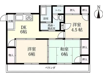 小林アパート(3DK/2階)の間取り写真