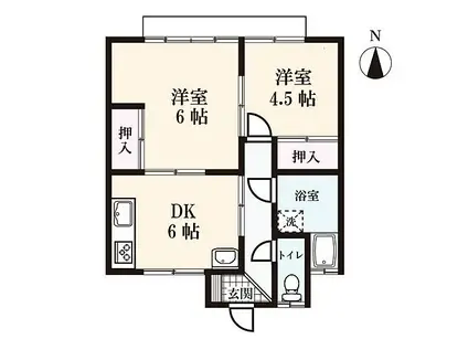 池田アパート(2DK/1階)の間取り写真