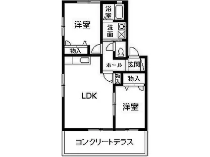 マメゾン(2LDK/1階)の間取り写真