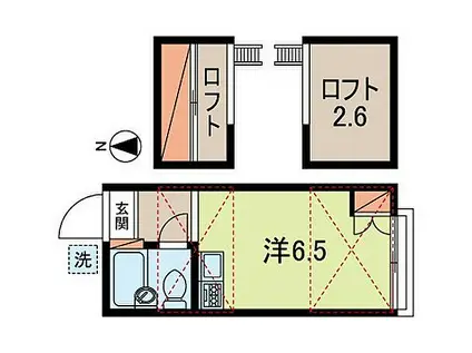 サットンプレイス高円寺(ワンルーム/2階)の間取り写真