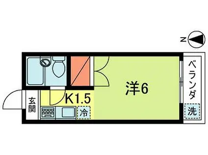 メイプルハイツ(1K/1階)の間取り写真