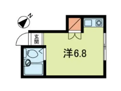 川西コーポ(ワンルーム/2階)の間取り写真