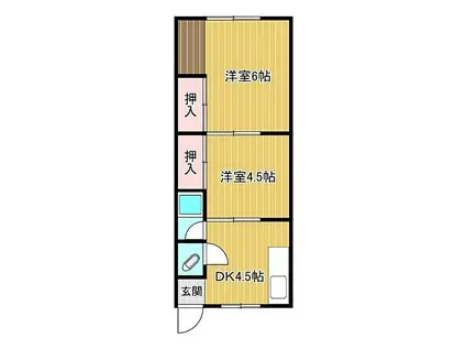 東栄荘(2DK/1階)の間取り写真