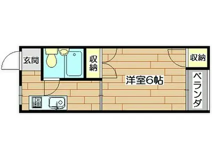 柳原第2パールマンション(1K/1階)の間取り写真