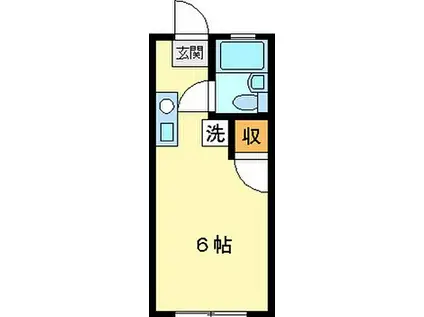 テラスヤシロ(ワンルーム/1階)の間取り写真