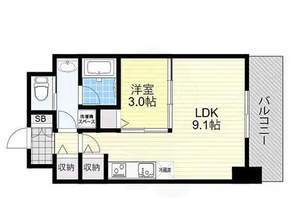 小西マンション(1LDK/2階)の間取り写真