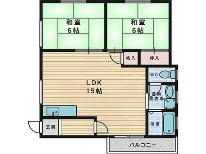 澤田マンションA棟(2LDK/2階)の間取り写真