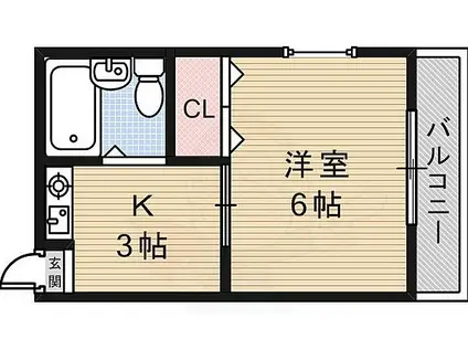 トマトハイツ(1K/1階)の間取り写真