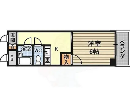 中村マンション(1DK/3階)の間取り写真