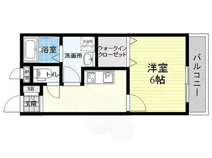 ハウスアイ東七松(1K/2階)の間取り写真