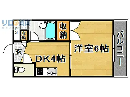 阪急京都本線 淡路駅 徒歩3分 5階建 築26年(1DK/5階)の間取り写真